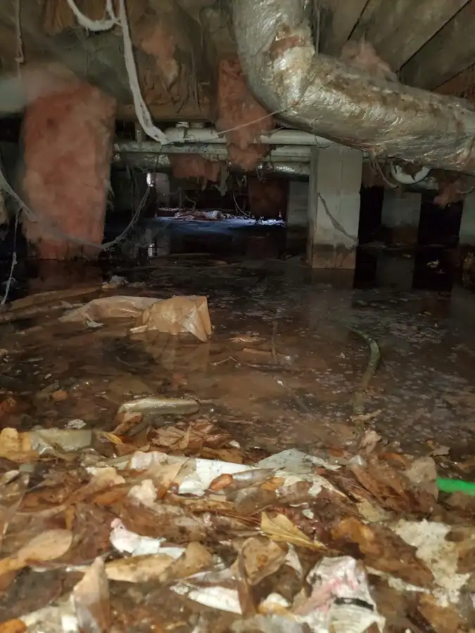 Crawl space flood assessment for Commercial Water Damage Restoration in Clive
