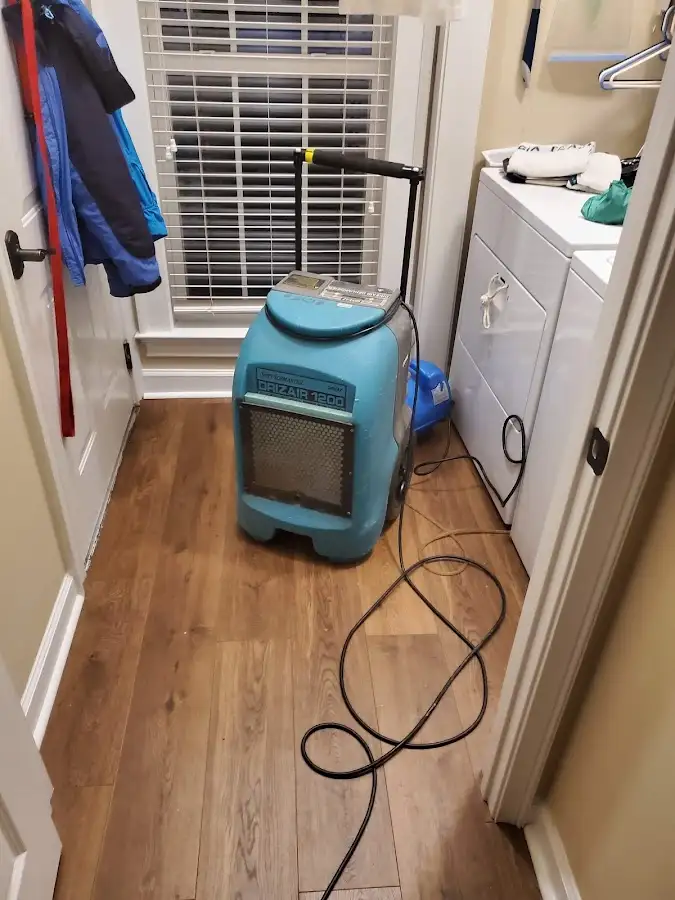 Commercial dehumidifier deployed for Flood Damage Cleanup in Clive