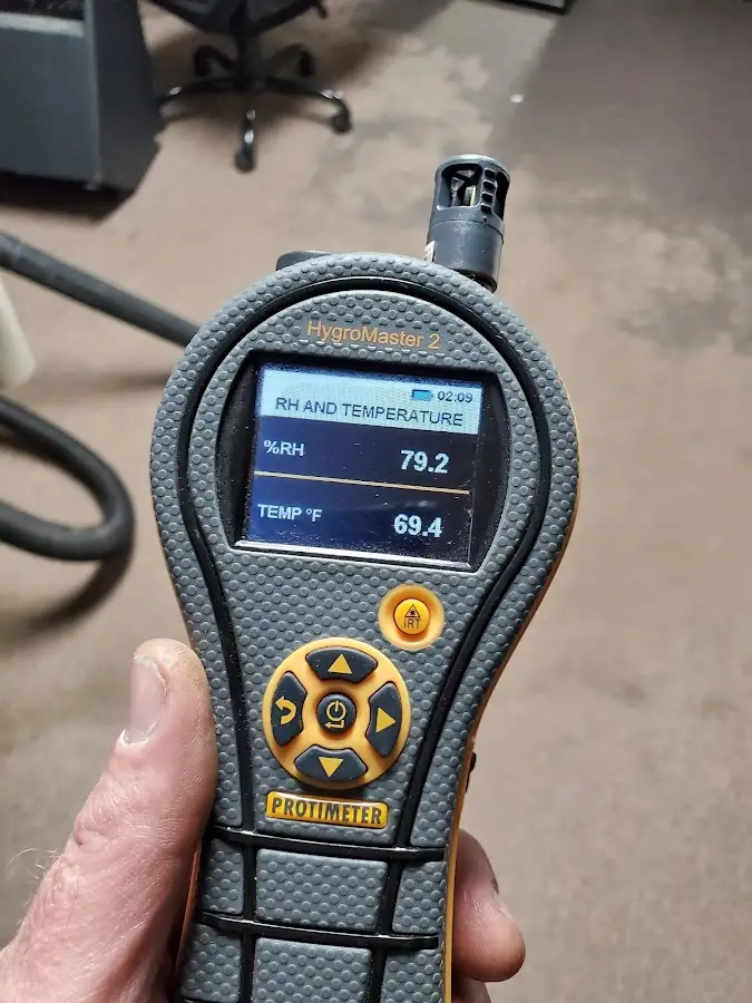 Moisture meter humidity assessment for Fire & Smoke Damage Restoration in Clive